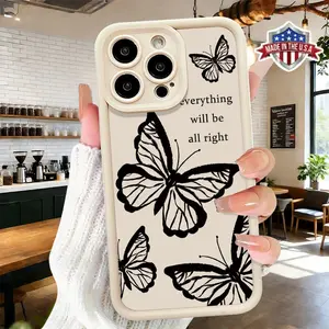 Cute Butterfly Quote Pattern Case,phone Case Suitable for Iphone 11/12/13/14/15/16/17 Pro Promax Plus Air and Samsung S22/S23/S24/S25 Plus Ultra Fe,Shockproof Anti Drop Protective TPU Cover