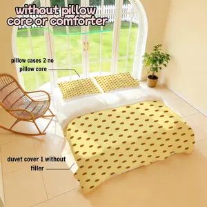 3pcs/set brown polka dot pattern bedding set, including 1 duvet cover and 2 pillowcases, unfilled, soft and comfortable, deep pocket design, suitable for all rooms, perfect holiday gift creativity