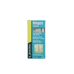 WorldWide Sales Online 2pc 3.5" Hinges Satin Brass Finish, Removable Hinge Pin 3 Screws per Leaf – Hinge, import_2021_10