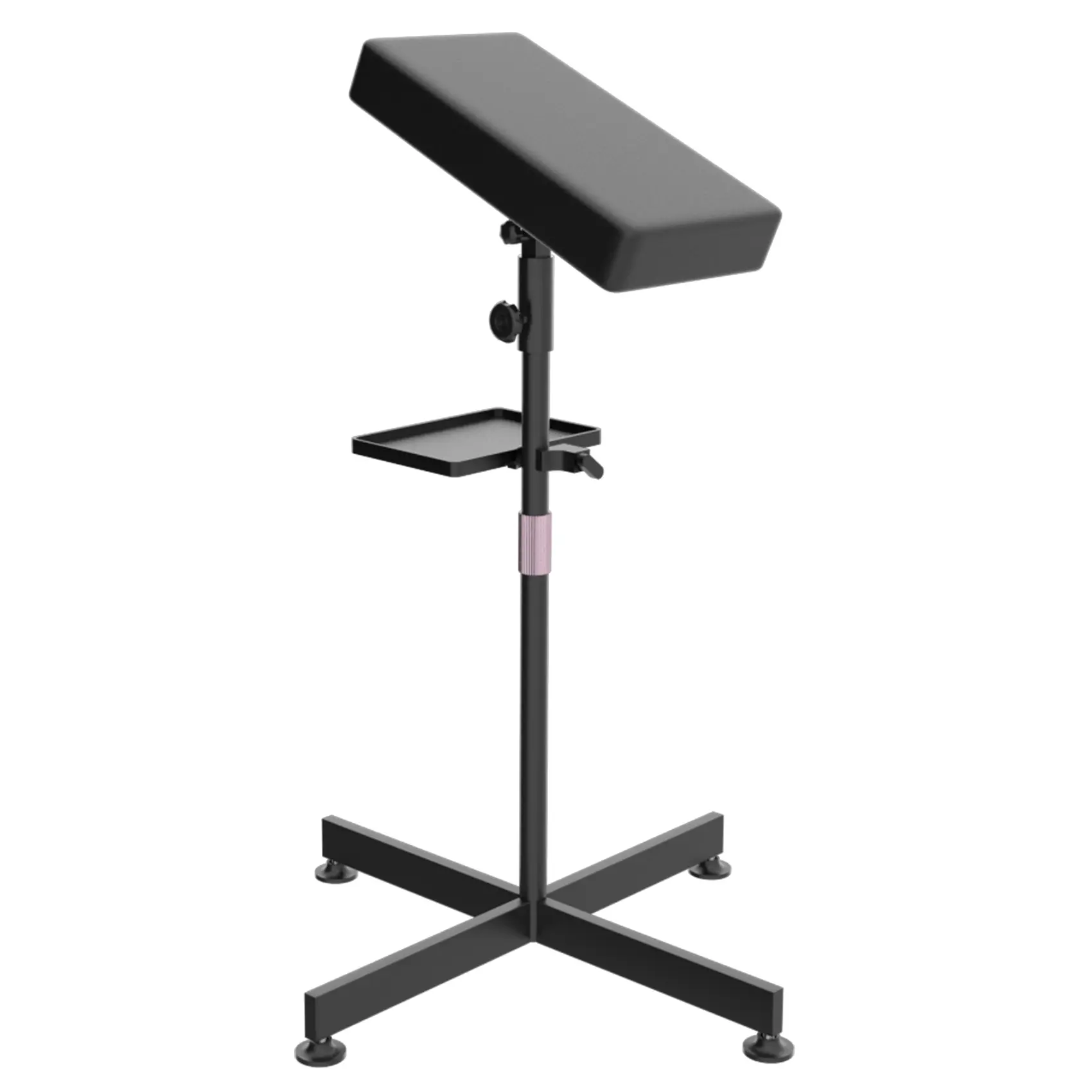 Joxpring Sturdy Tattoo Armrest, 360° Rotating Tray, X-Base, 22.8-34.6" Adjustable Stand, Angle-Adjustable Pad & Thick Cushion for Professional Tattoo Artists, Adjustable Arm Rest