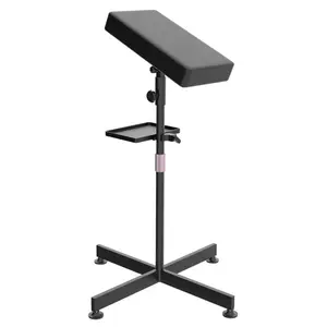Joxpring Tattoo Armrest with 360° Rotating Tray Adjustable Arm Rest Stand 22.8–34.6" X-Base Angle-Adjustable Pad & Thick Cushion for Professional Tattoo Artists