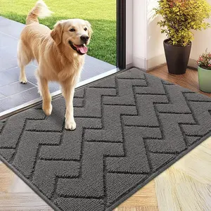 Indoor Door Mat, 20"x31.5", Dirt Resistant and Absorbent, Sturdy Non-Slip Rubber Backing, Easy to Clean, Washable Low-Profile Doormat for Entryway cool rugs living room washable carpet