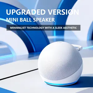 Spherical 5th Generation Alexa Dot Smart Speaker with RGB LED Lighting Wireless Desktop Subwoofer Portable Base New Smart Speaker, Available In Three Colors.