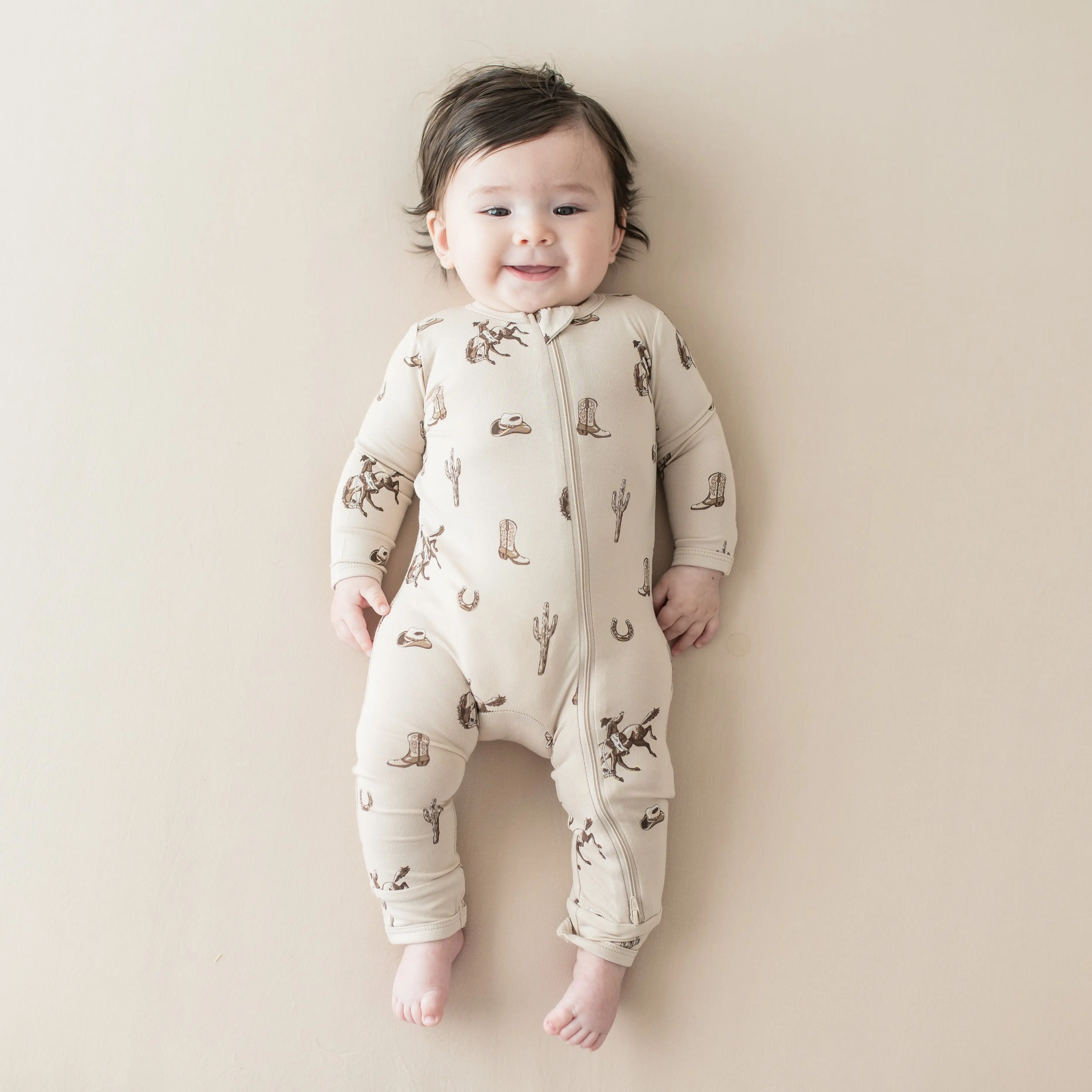 Zippered Romper in Classic Cowboy