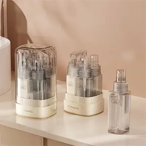Luxury Portable Travel Dispenser Set - Leak-Proof Refillable Plastic Bottles with Precise Pump Sprayers, Multifunctional TSA- for Liquids, Face Creams & Skincare - Compact Cosmetic Containers for Business & Leisure Travel, Durable & Hygienic Design