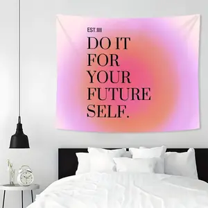 Slogan Pattern Wall Tapestry, 1 Count Inspirational Flannelette Tapestry, Room Decor Wall Hanging Blanket For Bedroom, Living Room & Dorm Room, Home Bedroom Decor