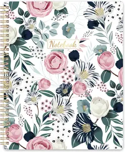 Spiral Notebook - Notebooks Spiral Bound, 8.5" * 11", Journal Notebook with Thick Paper & Back Pocket, 110 Pages, with Twin-Wire Binding, Journals for Women, College Ruled Notebooks - Floral