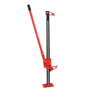 Heavy Duty Farm Jack 3 Ton (6600Lbs) Capacity - 48" High Lift Steel Off-Road Lift - Ratcheting Utility Jack for Tractor, Truck, SUV & Bumper Lift, Red