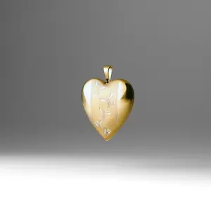 14K Gold Heart Locket Pendant - Model 0617