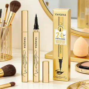 YANQINA Waterproof Longwear Liquid Eyeliner Pen - Women's Cosmetic, 24H Smudge-Proof, Quick-Dry Black Eyeliner, Fine Tip, Smooth, Single Item