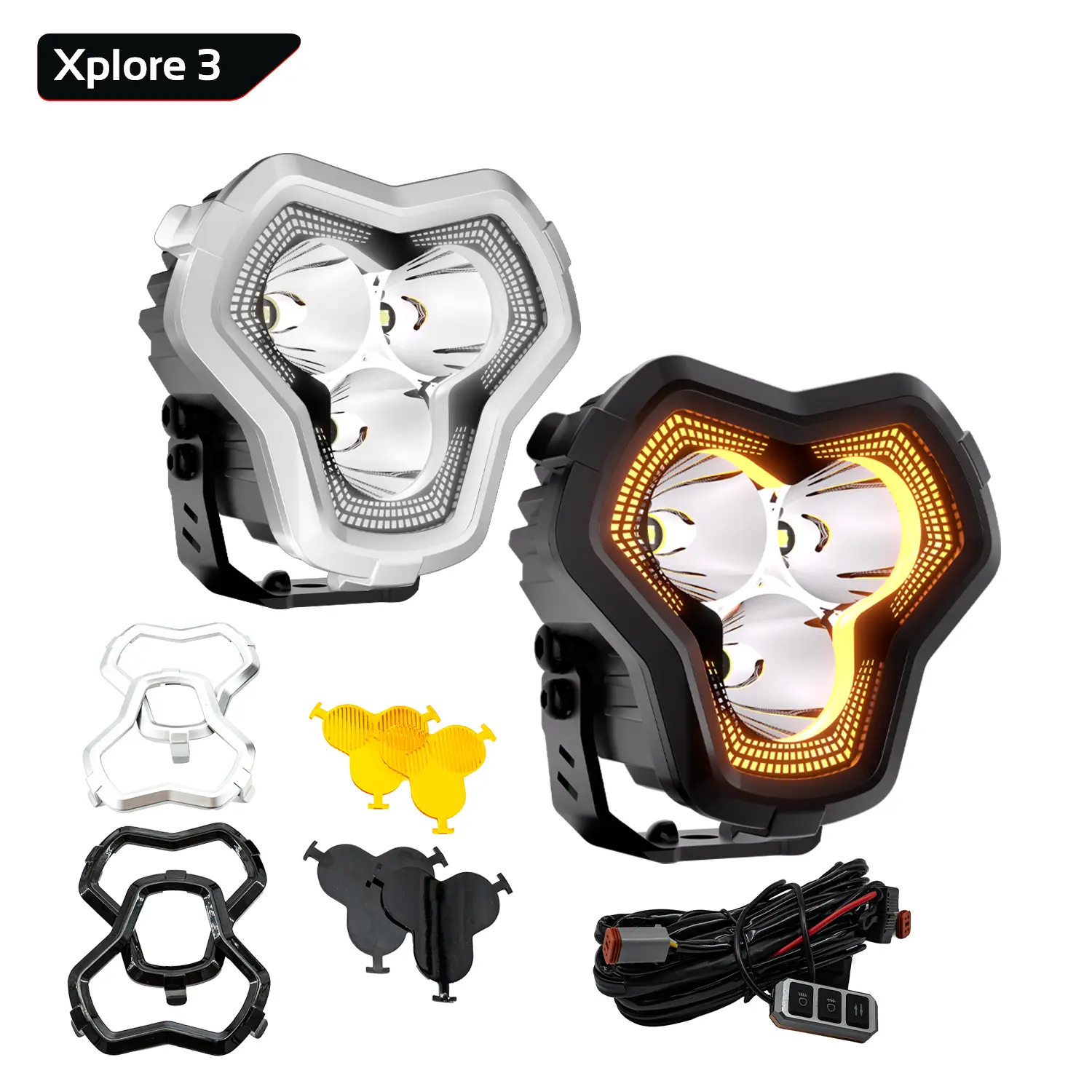 Xplore 3 LED Headlights with Accessories for Enhanced Visibility and Safety