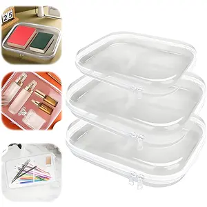 3-Pack Large Capacity Double Zipper Storage Box, Transparent Organizer Bags for Stationery Toys, Portable Plastic Storage Container ,Organization Hacks ,Back To School