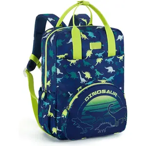 Z-CPA24  Kids Backpack Boys, Durable Large Toddler Bookbag with Double Handles, Water Resistant Dinosaur Backpack with Chest Strap for Preschool Kindergarten Travel
