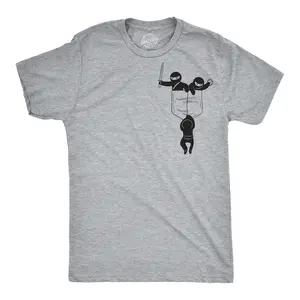 Mens Pocket Ninjas Funny T shirts Printed Graphic Humor Cool Ninja Tee Novelty T shirt Mens Funny T Shirts Cool Vintage Fashion T-Shirt Gift Classic Menswear Funny Ninja Short Sleeve Novelty Tees for Guys