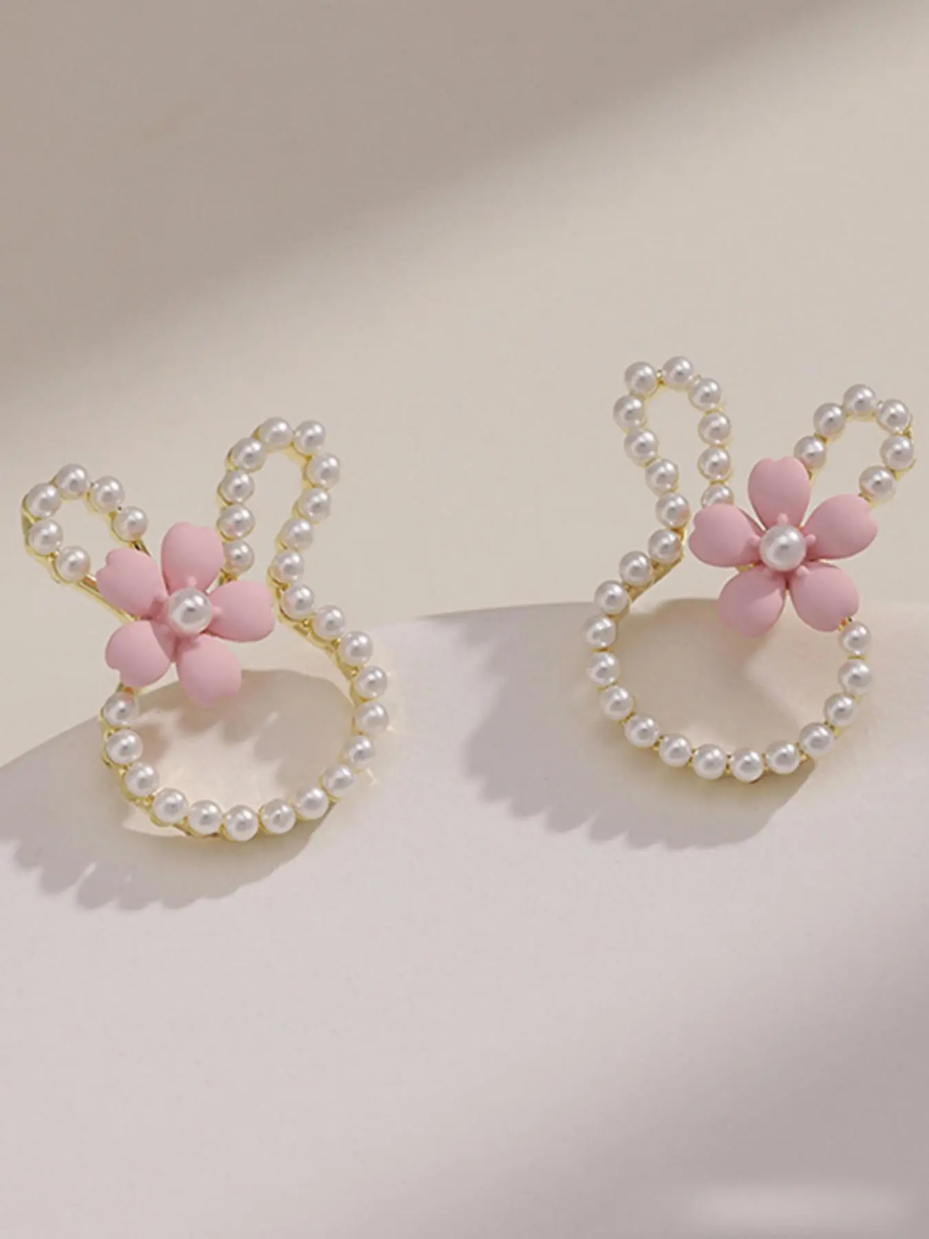 Cute Rabbit Design Earrings, Gifts for Girlfriend, Faux Pearl Decorated Earrings, Dainty Fashion Jewelry for Party, Daily Clothing Decor, Trendy All-match & Exquisite Jewelry for Birthday Gift, Versatile Earrings, Earrings for Women