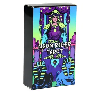 Neon Vitruvian Knight Unique Tarot Cards Set, Portable Divination Deck for Fate Prediction & Spiritual Guidance, Ideal Gift for Ages 14+