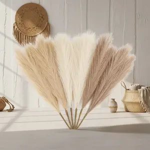 Boho Style Artificial Grass Decorations, 6/24 Pieces Mixed Colors, Fluffy Fake Plants for Vase Filling, Home Decoration, Weddings, Festivals