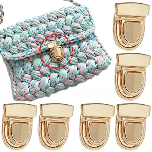 5pcs/set Lock Clasp Catch Purse Thumb Lock Purse Buckle Fasteners Wallet Buckle Purse Metal Clasp Locks for DIY Making Craft Bag Purse Buckle Accessories Replacement Accessories For Bags