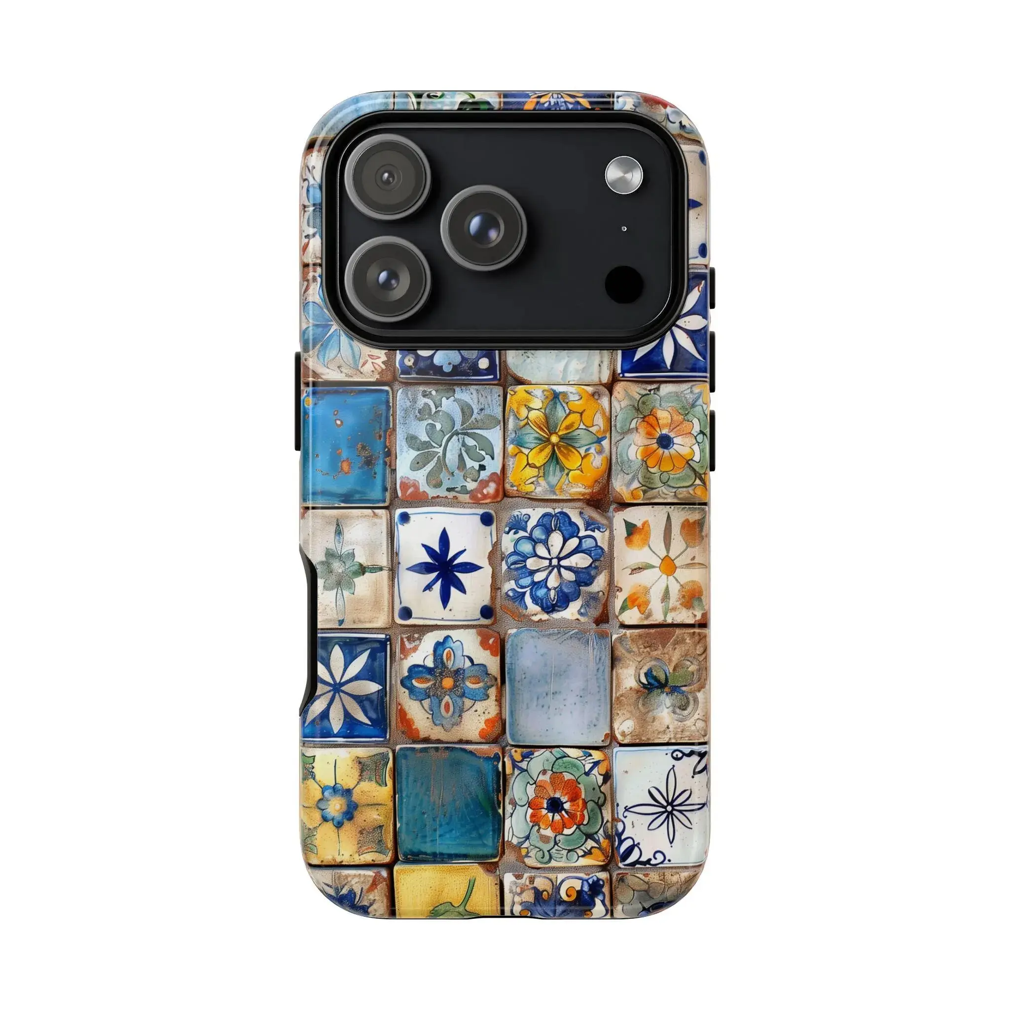 Mexican Tile Phone Case, Vintage Talavera Folk Art Cover for Phone Cover For Samsung S25 24 23 iPhone 17 16 iphone 15 pro max case 14, iphone 13 cases, 12, 11 Shockproof Cellphone Protection Smartphone Casing Screen Protector Cover