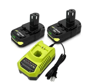 Ryobi 18V Cordless Power Tool Accessory Combo - 2-Pack 3.6Ah Lithium Replacement Batteries, P117 Charger, Compatible with P102, P103, P104, P105, P107, P108, P109 Models