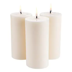 VEVOR 3 Pack White Unscented Pillar Candles, TikTokShopBlackFriday, 65 Hours Long Burning Pillar Candle, 3 x 6 Inch Smokeless Unscented Candles, Natural Palm Wax Candles for Home, Weddings, Christmas, White