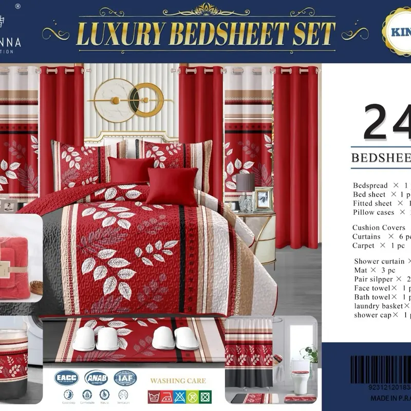 24 Pieces Bedspread Set for Home Fashion Bedding