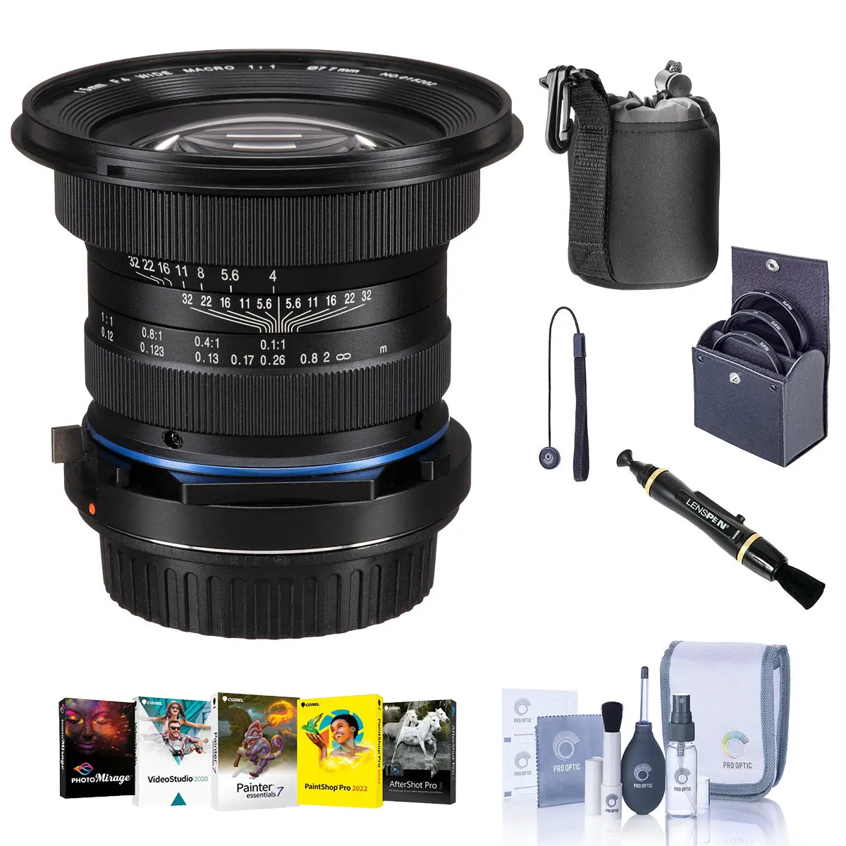 Venus Laowa 15mm f/4 1:1 Macro Lens with Shift for Sony FE, Bundle with ProOptic 77mm Filter Kit, Cleaning Kit, PC Software Kit, Lens Cap Tether, Lens Cleaner