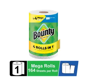 Bounty Paper Towels Select-A-Size White, 1 Mega Roll, 164 Sheets Per Roll