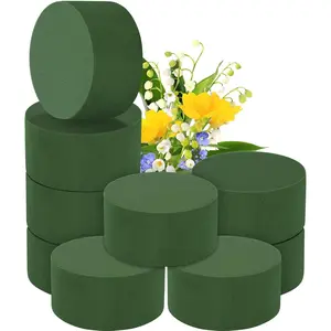 9 Packs Round Floral  Blocks Green Wet Dry Flower  Bricks 3.15 Inch DIY Flower Arrangement Supplies Kit Florist Block for Aisle  Wedding Party Decorations