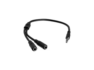 StarTech.com MUYHSMFF Headset adapter for headsets with separate headphone / microphone plugs - 3.5mm 4 position to 2x 3 position 3.5mm M/F