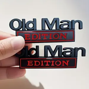 "Old Man Edition" 3D Metal Car Badge – Funny Fender & Tailgate Emblem for Trucks, SUVs, Cars & Motorcycles – Unique Gift for Him & Auto Enthusiasts