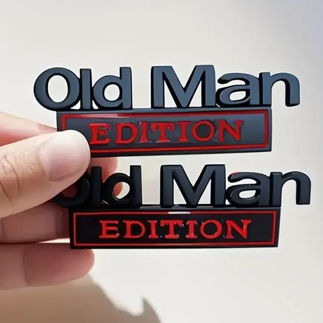 "Old Man Edition" 3D Metal Car Badge - Funny Fender/Tailgate Emblem, Automotive Decoration Badges Decals, Vehicle Decoration Accessories for Trucks, SUVs, Motorcycles, Unique Gift for Auto Enthusiasts, Car Vehicle Decoration