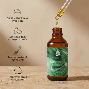 Rosemary Hair Growth Oil | INVICTUS by Medíté | Castor, Biotin & Peppermint | Reduces Shedding & Thinning | Scalp Treatment for Thicker, Fuller Hair | 60ml