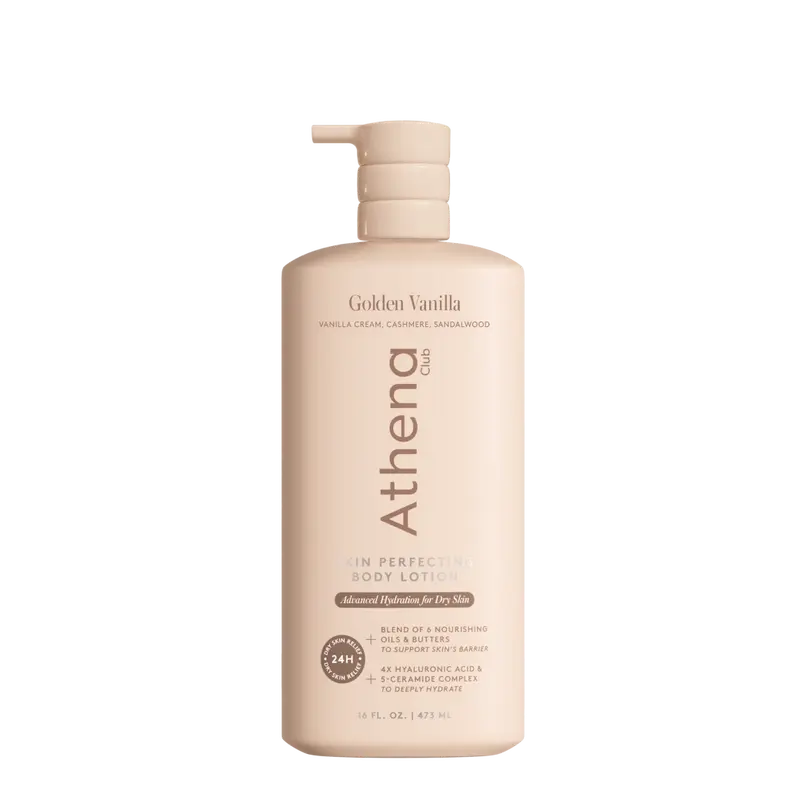 Golden Vanilla - Athena Club Skin Perfecting Body Lotion | 24-Hour Hydration | Fast-Absorbing | Strengthens Skin | Dermatologist Tested