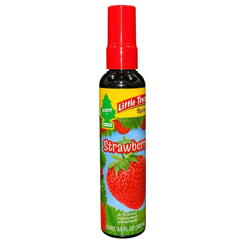 LITTLE TREES Car Air Freshener | Spray Provides a Long-Lasting Scent for Auto or Home | On-the-go Freshness | Strawberry, pack of 1