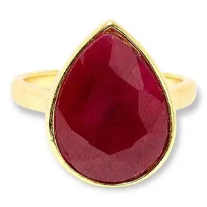 Connie Craig Carroll Jewelry Connie Craig Carroll Red Corundum Pear-Shaped Solitaire Ring