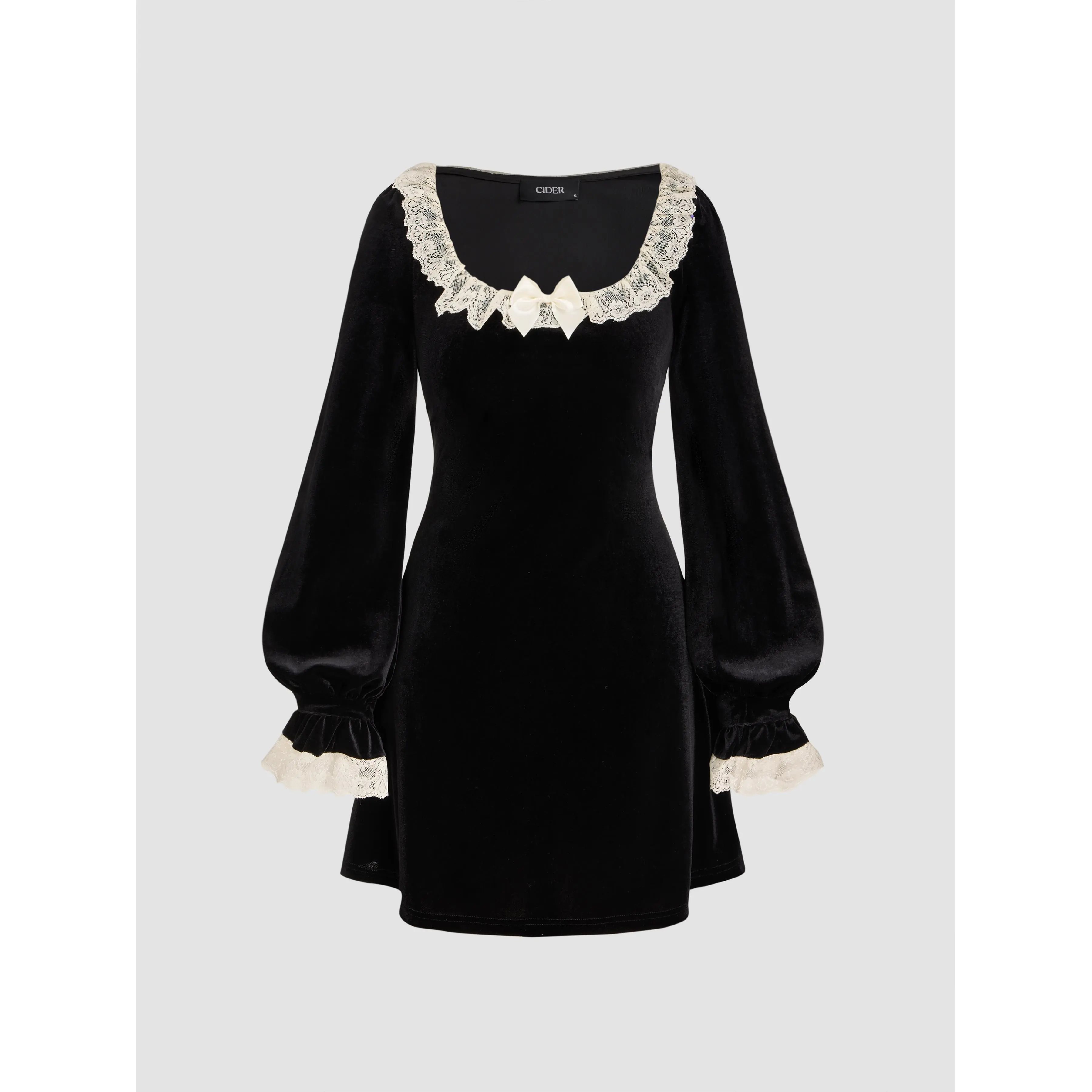 Cider Women's Casual Velvet Scoop Neck Lace Bowknot Mini Dress - Size 0-10,  Fashion Womenswear Statement Clothes, Casual Wear SwimWeek - TikTok Shop