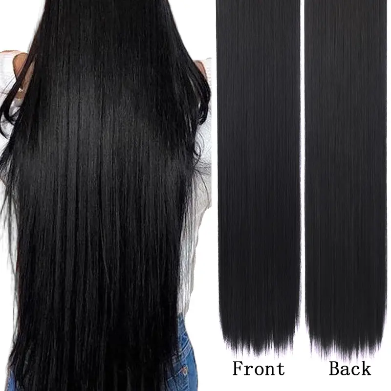 30 Inch Ultra Long Straight Hair Clip-In Extensions, Natural Color Synthetic Hair, Suitable for Women Daily and Holiday Use, Hair Pieces, Synthetic Hairpieces