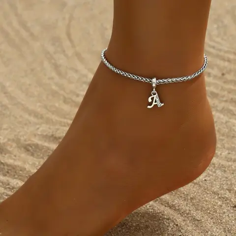 【Black Friday】Summer Outfits Letter & Wheat-Chain Anklet for Women & Men, Stainless Steel Jewelry for Parties, Beaches & Daily Wear, Trendy All-Match & Exquisite Jewelry for Birthday Gifts