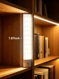 Intelligent LED Kitchen Lighting 2 Packs Rechargeable Under Cabinet Lights for Cabinets Wardrobes 0-Second Induction  Usage Human Body Sensing Ultra Thin Wireless Induction Lamp plug-free bright design magnetic soft white sensor 3-color temperature night