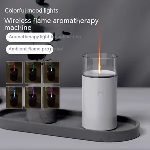 Candle light Safe Simulation Flame Humidifier Aroma Essential Oil Diffuser