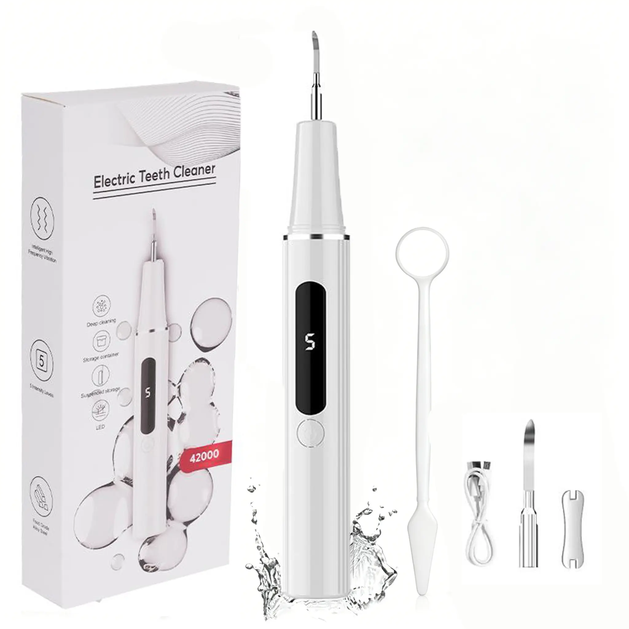 Tartar Remover, Plaque Remover, Teeth Cleaning, Includes Replacement Heads and Multiple Modes; Rechargeable Home Plaque Remover, Oral Care Tool, Father's Day Gift, Dental Scaler