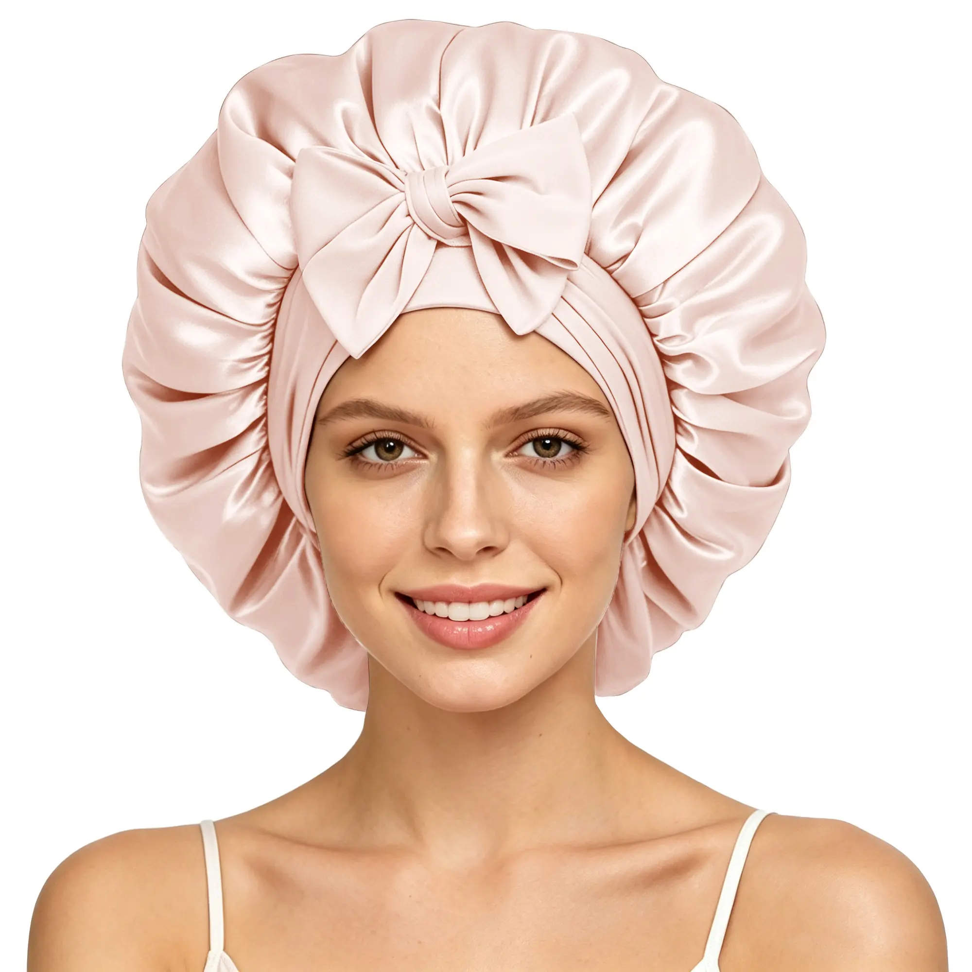 SeSe Code 100% Mulberry Silk Sleep Bonnet, Double Layer Anti Frizz Night Hair Cap, Overnight Protection for Curly Natural Hair