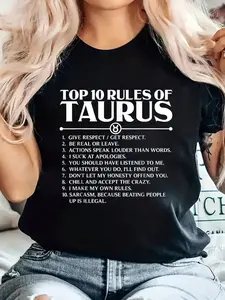 Horoscope Symbols Astrology Sign Top 10 Rules Of Taurus T-Shirt