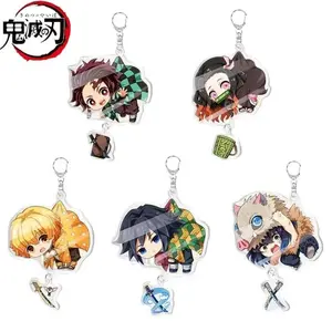 5pcs Demon Slayer Pendant Kimetsu No Yaiba Blade of Ghost Keychain Acrylic Bag Pendant Car Key Chain Gift Accessories gift