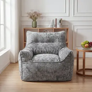 Bean Bag Chair for Adults & Kids, Cozy Chenille Sofa with Armrests, Shredded Foam Filled Lazy Chair for Bedroom, Living Room & Dorms