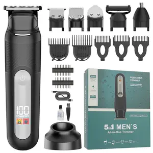 New Men's Multifunctional Body Hair Trimmer, Home Hair Clipper, 5-In-1 Shaver Nose Hair Trimmer, Christmas Gift