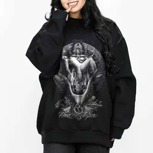 Alma Azteca Warrior Mayan Chicano Clothing, Chicana Art, Cholo Chola outfit Cotton Fabric Menswear Casual, Streetwear hoodie T-Shirt S-3XL