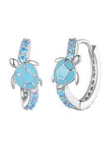Cute Turtle Design Hoop Earrings, Statement Earrings, Fashionable Jewelry for Women, Trendy All-match & Exquisite Jewelry for Birthday Gift
