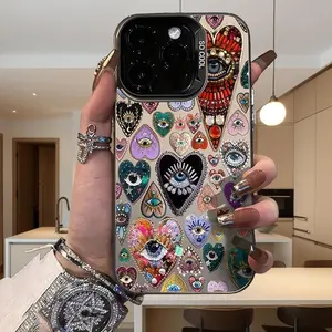 Rhinestone Decor Phone Case, Anti-drop Cellphone Protective Case, Total Protective Shockproof Mobile Phone Cover for iPhone 11/12/13/14/15 Pro Max, Casing